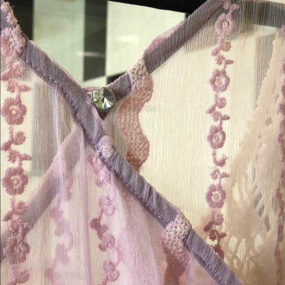 Lavender Bohemian Flowy Top S - Picture 3 of 7